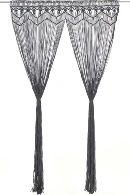 Produktbild von Makramee Vorhang Anthrazit 140x240 cm Baumwolle