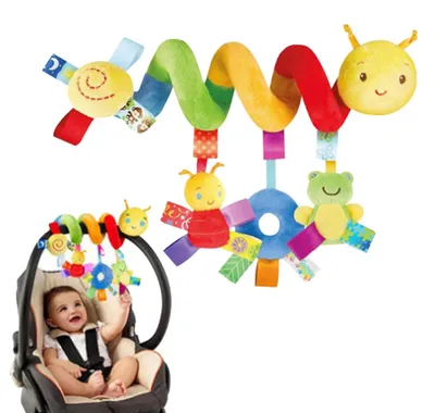 Productafbeelding van Rups spiraal speelgoed - Hangspeelgoed voor kinderwagen en ledikant - Pluche - Voor pasgeborenen