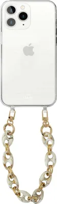 Produktbild von Marble Creme Transparant Cord Hülle - Short Cord  - Kompatibel mit iPhone 12 Pro