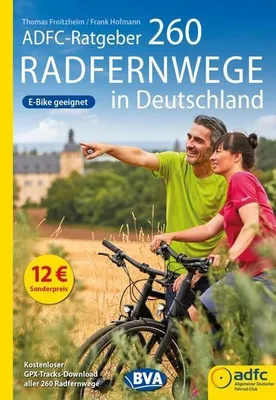 Zdjęcie produktu dla Przewodnik ADFC po 260 długodystansowych trasach rowerowych w Niemczech