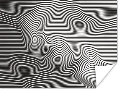 Produktbild von MuchoWow® Poster Optische Täuschung mit abstrakten Linienmustern 80x60 cm - Kunst für zu Hause