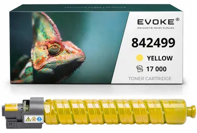 Obrázok produktu pre Kompatibilná tonériová kazeta Evoke pre tlačiareň Ricoh MPC-5501Y, kód 842499, žltá, výtlačnosť 17 000 strán, kompatibilná s modelmi MPC5000, MPC5501 a MPC4501