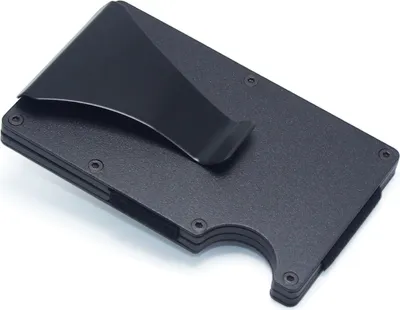 Produktbild von Aluminium Kreditkartenetui Schwarz Geldbörse RFID Schutz Kartenhalter mit Geldklammer