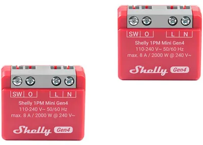 Obrázok produktu pre Shelly · Zapustené · „1PM Mini Gen4“ · 2 ks v balení · Relé · max.