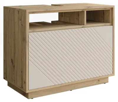 Immagine prodotto di Mobile sottolavabo per bagno Vicco Beatrice Cachemire/Rovere artigianale 80 x 64 cm con cassetto, Model 60717