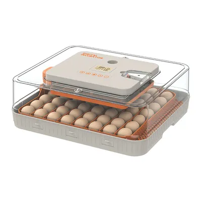 Imagen del producto de Incubadora AIORBER de 56 huevos con luz LED, control de temperatura, distancia ajustable, volteo automático de los huevos, color gris, dimensiones 50x43x18 cm