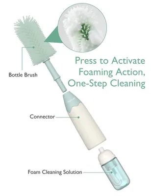 Obrázok produktu pre Momcozy sada fliašovej kefky s push‑press dizajnom – zelená