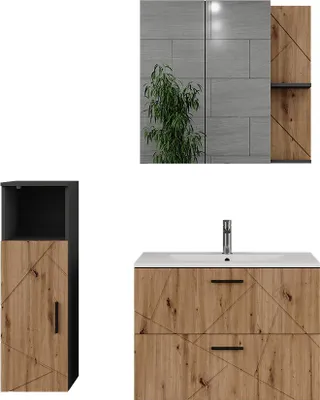 Obrázek produktu pro Koupelnový nábytek Vicco Irma Antracit/Artisan 4 díly, Model 56326