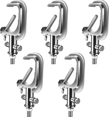 Produktbild von Bühnenlicht-Haken 5 Stück - Truss Clamp Light Hook - Verstellbares Aluminium - Einfache Klemme - Für PAR und Beam Scheinwerfer - Robust - Tragbar