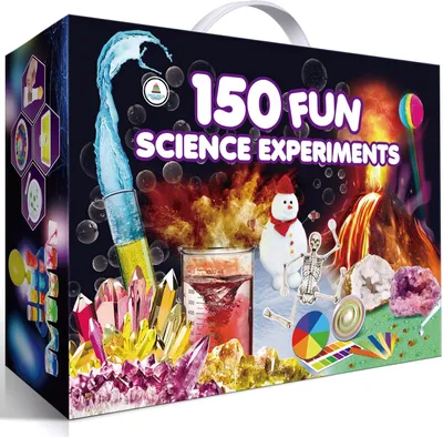 Image de Kit d'expériences comprenant 150 pièces, ensemble de chimie et de physique pour enfants, jouet éducatif