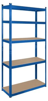 Obrázek produktu pro Rebel RB-1251 Kovový skladovací regál, 5 polic, 180 x 90 x 40 cm,  750 kg, modrá