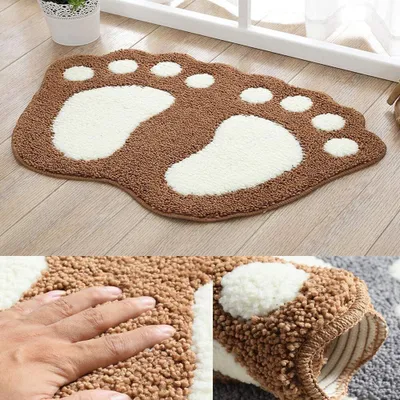 Obrázek produktu pro Koupelnová rohožka z mikrovlákna proti uklouznutí Designová rohožka Měkká rohožka do koupelny Dětský pokoj 40 x 60 cm, hnědá