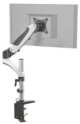Obrázok produktu pre Držiak monitora, 1 rameno, 15 – 27 palcov, hliníkový, biely/čierny, s plynovou pružinou