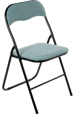 Image de Chaise pliante en métal et tissu, noire et verte, dimensions : 44 x 47 x 80 cm