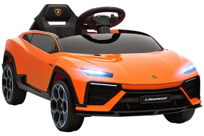 Immagine prodotto di Macchina Elettrica per Bambini 101.5x49x43 cm Licenza Lamborghini 12V con Luci LED Clacson e Telecomando Arancione