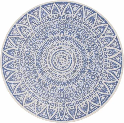 Obrázek produktu pro 100x100 (průměr) kruh Kusový koberec Mujkoberec Original Nora 104162 Blue Creme kruh – na ven i na doma