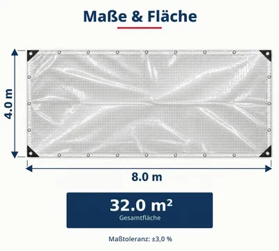 Immagine prodotto di HOME It® Tarpaulin rinforzato 4,0 × 8,0 metri = 32,0 m2