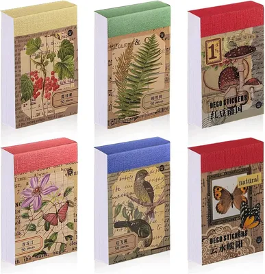 Obrázok produktu pre Vintage Botanické Nálepky, 6 Sád po 300, pre Journaling, Denník, Plánovač, Remeslá