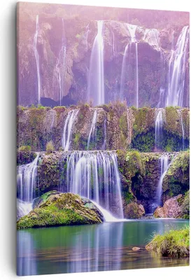 Produktbild von Bild auf Leinwand - Leinwandbild - Einteilig - Wasserfall Natur - 50x70cm - Wand Bild - Wanddeko - Wandbilder - Leinwanddruck - Kunstdruck - Wanddekoration - Leinwand bilder - Wandbild - PA50x70-3893