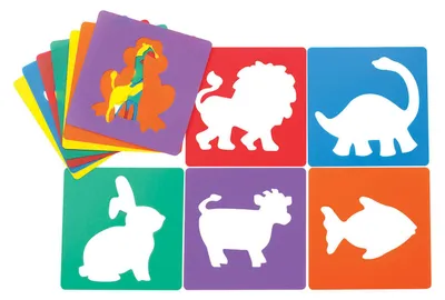 Produktbild von Colorations Tier Schablonen Set - wiederverwendbares Bastelmaterial 12 Stück
