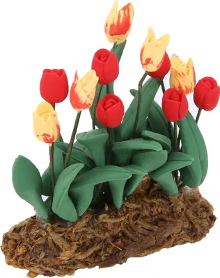 Obrázok produktu pre 1:12 Miniatúrne bábiky Kvetinová dekorácia Tulipán Záhradná dekorácia Príslušenstvo do izby