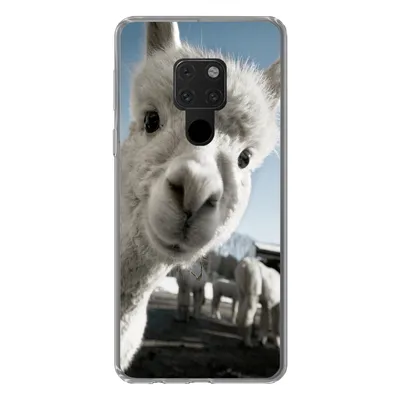 Produktbild von MuchoWow® Handyhülle Schutzhülle Hülle für Huawei P40 Lite Alpaka - Weiß - Tier Silikon Softcase Handy Hülle - Handy