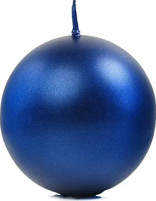 Image de Bougies sphériques, couleurs métalliques PartyDeco en général : bleu foncé, diamètre : 8 cm