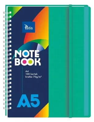 Image de Cahier de poche A5/100K quadrillé PP vert