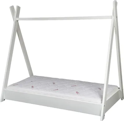 Image de Ensemble matelas STANDARD + lit de camp 160x80cm blanc