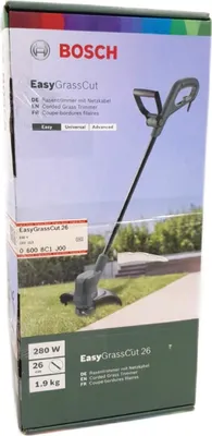 Produktbild von Bosch EasyGrassCut 26, Rasentrimmer, 26 cm, Nylonschnur, D-Schlaufengriff, 1.6mm x 4m, 12500 RPM