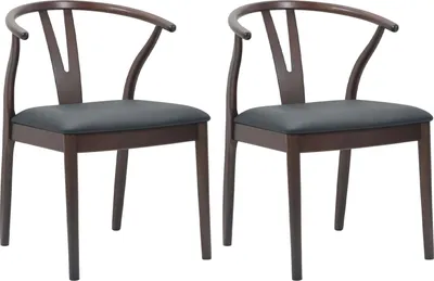 Immagine prodotto di vidaXL Sedia da pranzo 2 pezzi Marrone chiaro e nero Legno massiccio di gomma