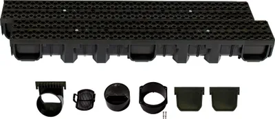 Produktbild von ScarMaxx B125 Entwässerungsrinne Set, Regenwasser Ablauf, Bauhöhe 115 mm - 2m
