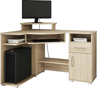 Produktbild von Eckschreibtisch für Zimmer/Arbeitszimmer (Rechts, Sonoma)