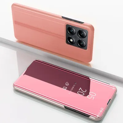 Produktbild von Für Xiaomi 14T View Spiegel Handy Smart Cover Wake UP Funktion Case Pink