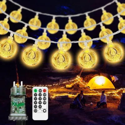 Obrázek produktu pro LED světelný řetěz pro vnitřní i venkovní použití - 12 metrů - 60 LED diod - Světelný řetěz s 8 režimy - Vodotěsný (IP44) - Osvětlení pro zahradu