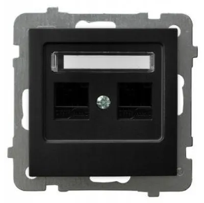 Immagine prodotto di Ospel AS, presa a muro doppia, colore nero, modello GPK-2G/K/m/33
