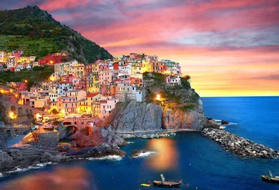 Produktbild von Eurographics Puzzle Manarola Italien Abenddämmerung 2000 Teile