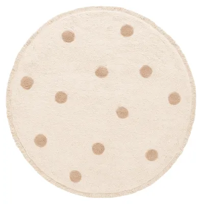 Zdjęcie produktu dla Okrągły Dywan do Pokoju Dziecięcego – Lou Dots Taupe