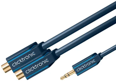 Produktbild von ClickTronic 3.5mm-2x RCA, 0.1m, 3.5mm, 2 x RCA, Gold