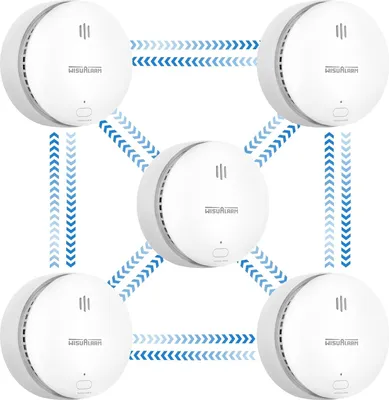 Image de Détecteur de fumée en réseau WISUALARM 85dB, capteur d'incendie intelligent avec alarme sonore