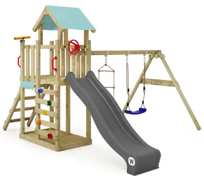 Produktbild von Spielturm Wickey MultiFlyer Light mit Schaukel und Rutsche in Anthrazit