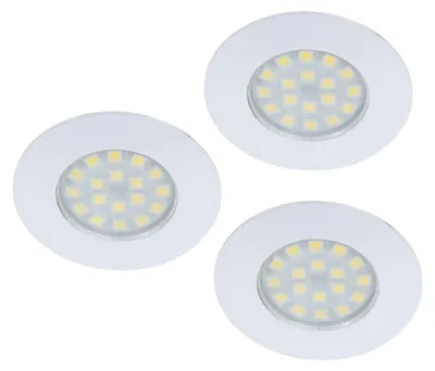 Produktbild von 3er Set LED Einbaustrahler, rund, weiß, modern, warmweiß, D 7cm