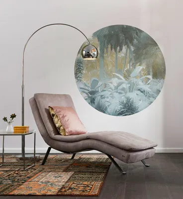 Produktbild von Komar Vlies Fototapete rund und selbstklebend "Exotic Jungle" - Größe: 125 x 125 cm (Breite x Höhe) - 1 Stück