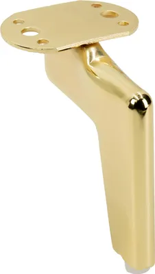 Zdjęcie produktu dla Noga do mebli loftowych w kolorze złotego chromu - regulowana wysokość 12 cm, metalowa, w tym podstawa ochronna na podłogę, nowoczesny i elegancki design dla industrialnej atmosfery mieszkania.