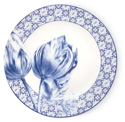 Heinen Delfts Blauw – Frühstücksteller Tulp - Tegelrand - Porzellan - 21 cm – Bild 1