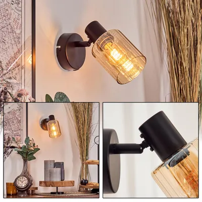 Produktbild von Acqui verstellbare Wandlampe aus Metall/Glas in Schwarz