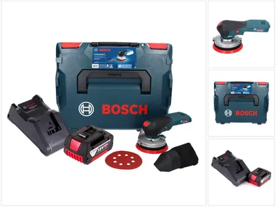 Image de Bosch GEX 18V-125 Professional Ponceuse excentrique sans fil 18 V 125 mm Brushless + 1x batterie 5,0 Ah + chargeur + L-BOXX