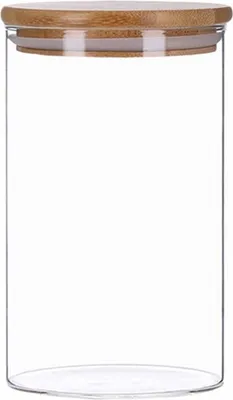 Produktbild von 1000ml Vorratsglas mit Bambusdeckel, luftdicht, stapelbar, Spülmaschinenfest und Mottensicher