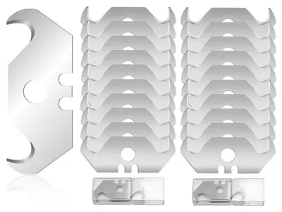 Zdjęcie produktu dla Ostrza trapezowe do noży do cięcia dywanów, noże do cięcia, 20 sztuk, kolor srebrny, stal, 48 mm
