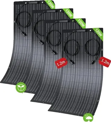 Obrázok produktu pre Súprava solárnych modulov, celkový výkon 480 W, flexibilná a ľahká, 120 W * 4